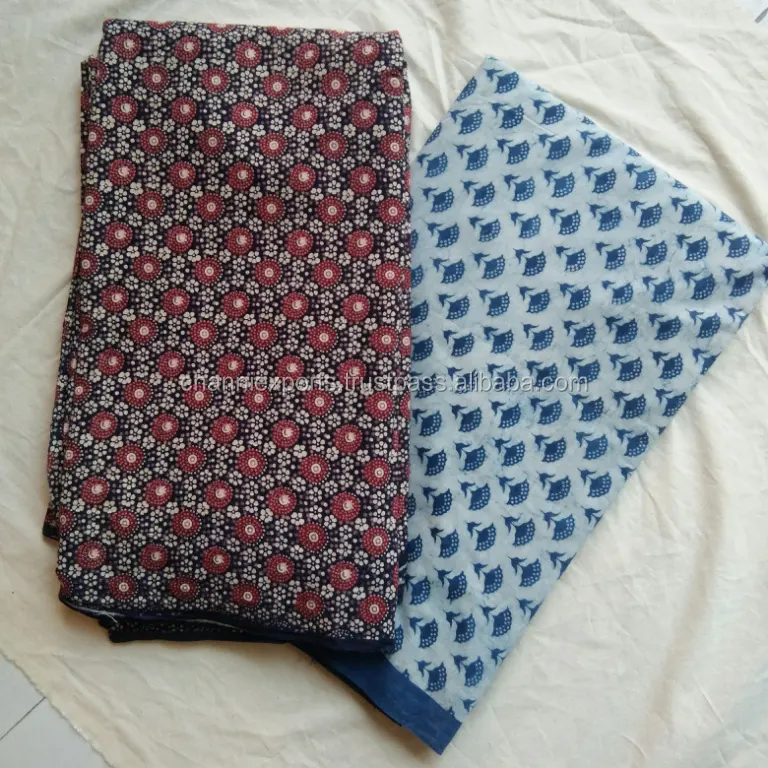 Sanganeri-tela de algodón con estampado Floral para mujer, tejido de tela para correr, multiusos, hecho a mano, con estampado étnico, Natural