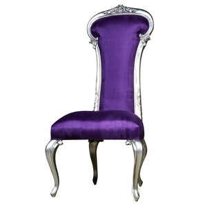 เก้าอี้รับประทานอาหารสไตล์บาร็อคเก้าอี้รับประทานอาหารทำจากไม้เนื้อแข็งหลังสูงสไตล์ยุโรปสีม่วง - Product Image 1