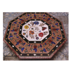 Natural Tiger Eye Mosaic Round Table Top - Product Image 1