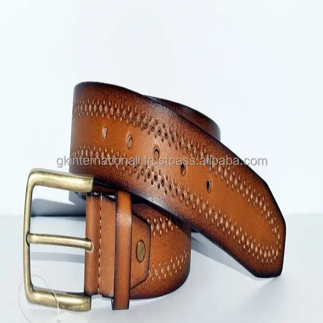 Belt gold buckle men's high quality leather casual belt for jeans at wholesale manufacturer all custom sizes available