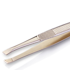 NGHIA, juego de manicura y pedicura de pinzas para cejas de acero inoxidable chapado en oro claro de 95,5mm de longitud, Exportación - Product Image 1