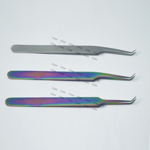 Pinces à cils professionnelles personnalisées pour volume russe, pointe en acier inoxydable durable anti-magnétique, emballage personnalisé avec logo pour cils - Product Image 6