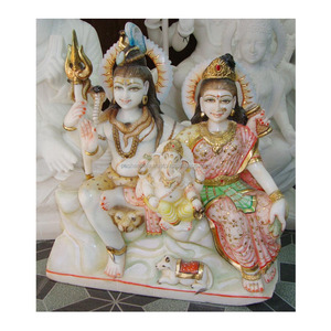 Antique Marble Shiv Parvati Statues - Product Image 1