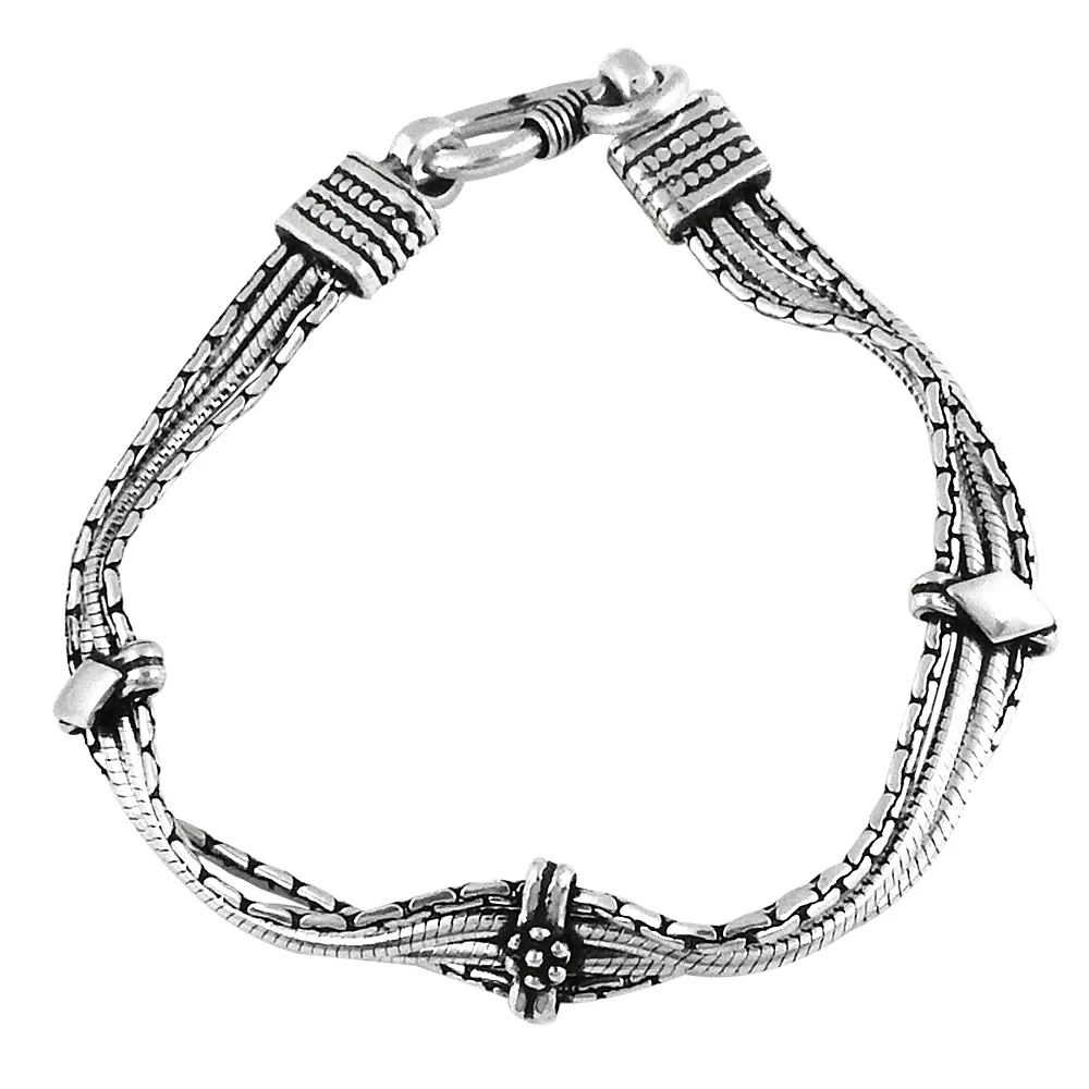 925 sterling silver bracelet for boys and girl handmade jewelry bulk wholesale silver bracelets for Christmas