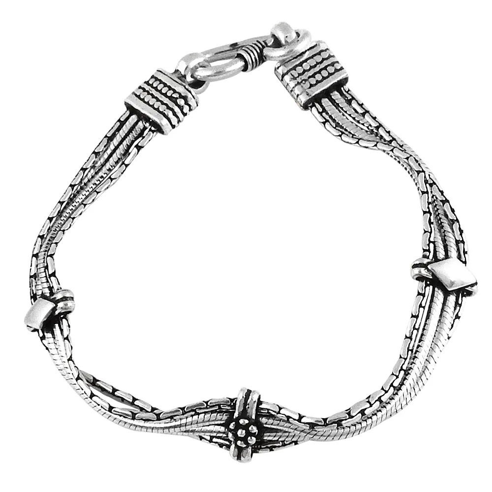 Pulsera de plata de ley 925 para niños y niñas, joyería hecha a mano, venta al por mayor, pulseras de plata para Navidad