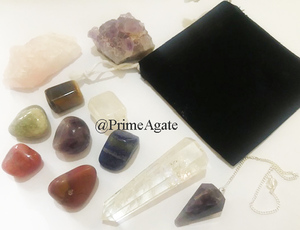 Kit de guérison en cristal Chakra | Ensemble Bhoemian à vendre avec pochette en velours - Product Image 2