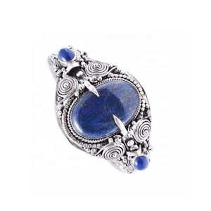 Brazalete de Plata de Ley 925 con Piedra de Lapislázuli, Diseño Clásico y Económico - Product Image 3