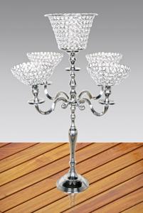 Candélabre en aluminium cristal de haute qualité pièce maîtresse de mariage de noël pour la décoration de bureau à domicile bougeoirs en métal bougie - Product Image 2