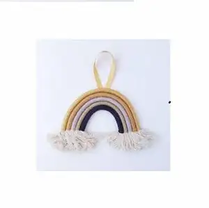 Rainbow Wall Hanging Kids Room Decoration Macrame Traditional Design Wall Handmade Tapestry Cotton Rope Macrame Wall Hanging