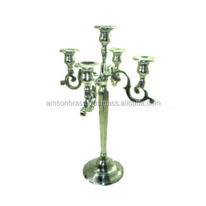 Candelabro de aluminio Portavelas 3 Pilar Decoración DE BODA Portavelas 3 brazos - Product Image 6