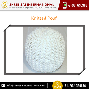 Design moderne, pouf tricoté indien de qualité standard, vente à chaud en gros pour bureau à domicile disponible à la vente - Product Image 2