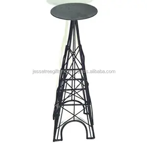 Metal Wire Candle Holder Com Revestimento Em Pó Preto Acabamento Torre Eiffel Forma Redonda Top Qualidade Premium Para Decoração de Casa