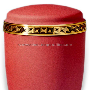 สีชมพูที่มีคุณภาพสูงทองเหลืองโกศโดย Brassworld อินเดียอุปกรณ์งานศพ - Product Image 1