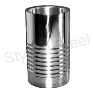 Refroidisseur de vin à double paroi Design nervuré en acier inoxydable Refroidisseur de bouteilles de champagne Lux Bar Refroidisseurs de vin en acier inoxydable - Product Image 1