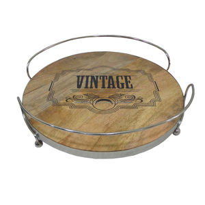 Bandejas de madera vintage con mango de piedra de ágata Bandeja de servicio de madera impresa 2024 para el hogar y el hotel Bandeja de servicio de madera de nogal personalizada - Product Image 4