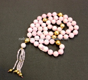 Rose Quartz Gemstone Chakra <b>Yoga</b> Mala Necklace-Religious Hinduism Style Party & <b>Gift</b> Occasions - Product Image 1