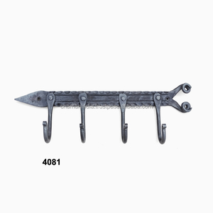 Hand Forged Hanger With 4 <b>Hooks</b>, Hanger-<b>Coat</b> <b>Hooks</b> Home Decor For Storage Living Room, Rustic Metal <b>Coat</b> <b>Hooks</b> for Hanging - Product Image 1