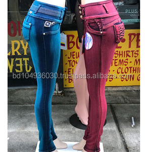 Vaqueros largos de cintura alta para mujer, pantalones vaqueros largos con realce de trasero - Product Image 1
