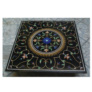 Marble Inlay Table, Marble Inlaid Dining Table - Product Image 1