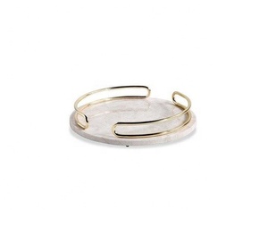 หินอ่อนถาดหินอ่อนที่ให้บริการถาดหินอ่อนถาดอาหารเช้าที่มีการจัดการโลหะขายส่งผู้ผลิต - Product Image 1