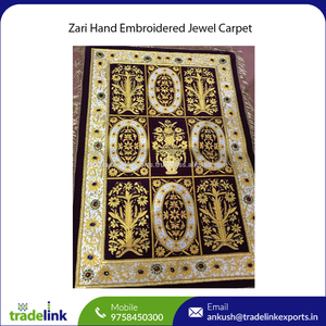 Zari bordado colgante de pared joya alfombra tradicional artesanal decoración del hogar - Product Image 2