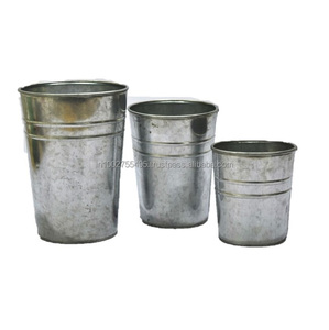 Jardinière de sol, pot à fleurs et jardinières, style américain, finition galvanisée pour une utilisation en intérieur/extérieur - Product Image 1