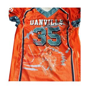 Uniformes de football américain à sublimation personnalisée Nouveau design Vêtements de sport pour les jeunes Ensembles d'uniformes d'équipe Matériel imprimé Sergé brodé - Product Image 1