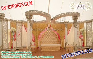 Mastani-Mandap de boda de seis pilares, conjunto de mandril blanco, nuevo diseño - Product Image 4
