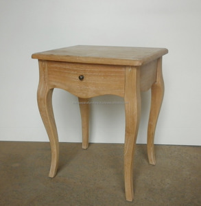 Muebles de Noche y Mesitas de Noche de Madera Mindi - Roble Envejecido con Acabado Blanco Deslavado - Product Image 2