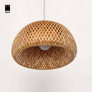 Abat-jour rond en bambou naturel, lampe suspendue d'intérieur faite à la main au Vietnam - Product Image 4