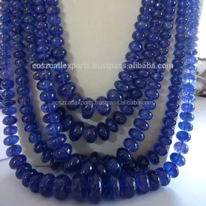 Tanzanite Đá Quý Màu Xanh Dương Tinh Thể Mịn Bóng Tròn Chữa Bệnh Đánh Bóng Để Làm Đồ Trang Sức Chuỗi Hạt