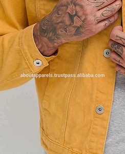 2022 nouveau élégant unisexe personnalisé Denim vestes Cool Bomber veste dentelle cuir renard personnalisé Sublimation lavé Techniques - Product Image 3