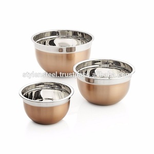 Cuenco de ensalada antideslizante personalizado de Metal, tazón de almacenamiento inferior de silicona, juego de mezcla de acero inoxidable, precio barato - Product Image 3