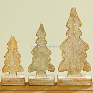 Nuevo Juego de 2 árboles de madera envejecidos de Navidad con colores y tamaños personalizados a precios al por mayor - Product Image 4