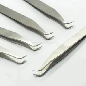 ชุดแหนบถอนขนตาแบบโค้งทำจากสเตนเลสสตีลชุดปากคีบสำหรับต่อขนตาแบบคู่ทดสอบแบบแยกชิ้น - Product Image 1