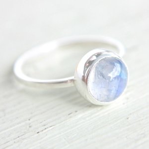rainbow <b>Moonstone</b> <b>Ring</b> Oval Round Pear square Rectangle Natural Gemstone Stone Cabochon 925 Sterling Silver - Product Image 6