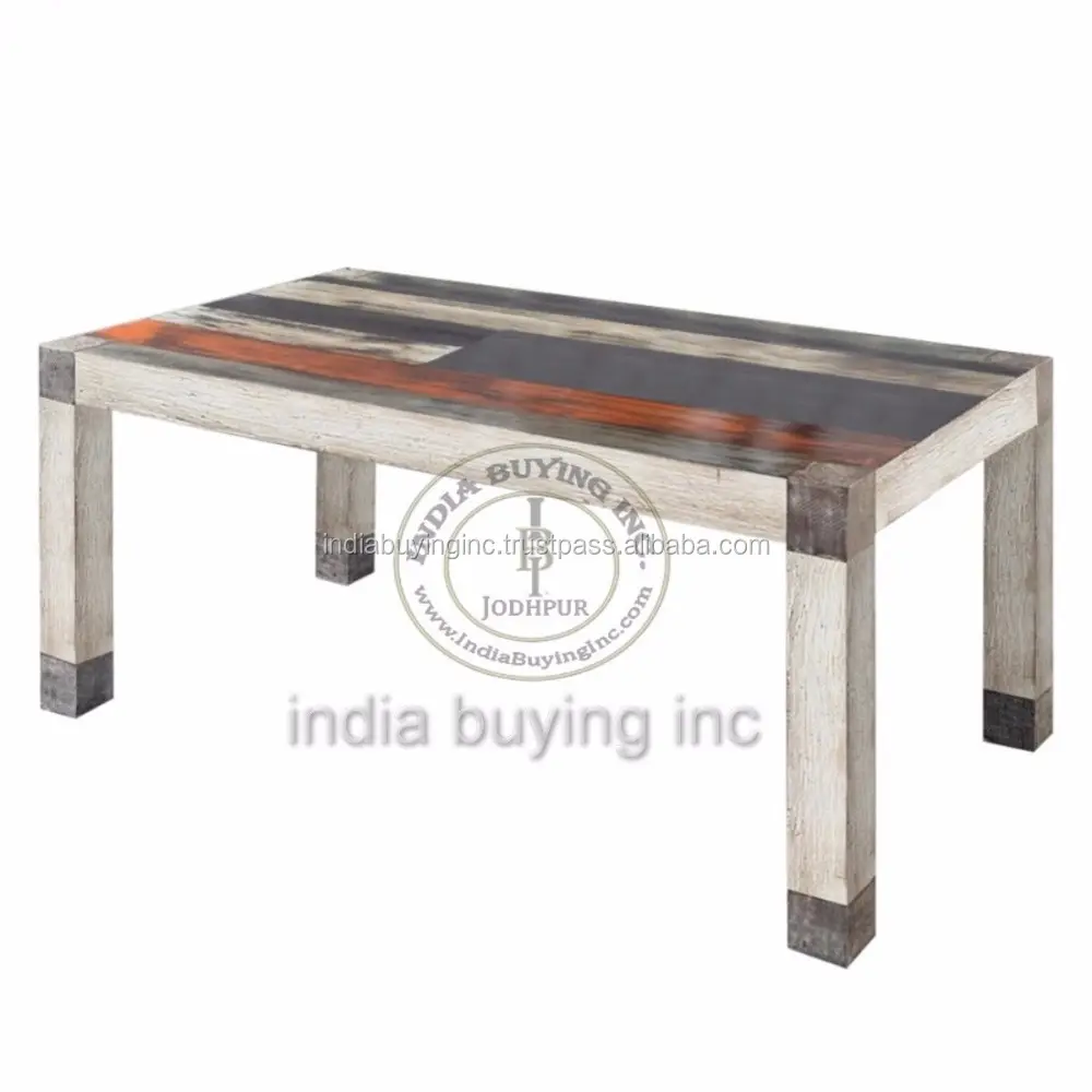 Tavolo centrale in legno tavolo da pranzo moderno fornitore indiano ristorante Vintage mobili per sala da pranzo mobili per la casa Design Glass