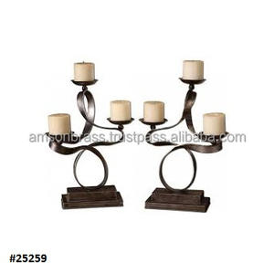 Support de bougie décoratif rond en fer forgé avec support en fil métallique, fait main, pour la décoration intérieure - Product Image 3