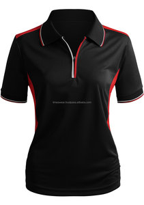 Polo de manga corta con cremallera para mujer, camisa deportiva de alta calidad - Product Image 2