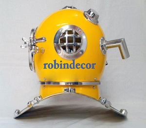 สีเหลืองสีเหลืองโบราณหมวกนิรภัย US Navy Anchor วิศวกรรม Divers หมวกกันน็อก Replica - Product Image 2