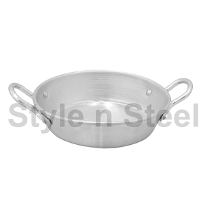 Mini plat élégant en acier inoxydable Balti avec poignée plat de service en métal écologique aux prix de gros - Product Image 2