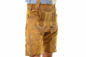 Style unique, Lederhosen bavarois marron doré pour hommes, broderie marron, tenue traditionnelle allemande pour l'Oktoberfest - Product Image 5