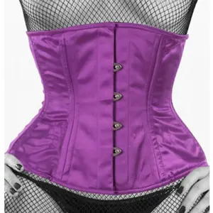 Фиолетовый атласный Нижний Бюст с двойными косточками для тренировки талии экстремальные пышные боди-формирователь модная и повседневная одежда корсет бюстье