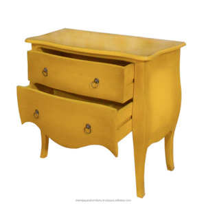 ตู้ข้างเตียงบอมเบย์ 2 ลิ้นชัก สีทาแบบโบราณ สำหรับเฟอร์นิเจอร์ห้องนอน - Product Image 2