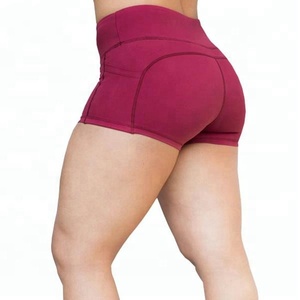 Pantalones cortos de compresión de botín de cintura alta para mujer caliente con etiqueta personalizada transpirable gimnasio entrenamiento Fitness Wear - Product Image 1