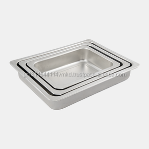 Eco Friendly INOX Stainless Steel 18/10 Rectangular <b>Baking</b> <b>Tray</b> <b>set</b> of 3 28cm, 33cm and 38cm suitable for Oven - Product Image 1