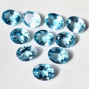 Topacio azul cielo Natural hecho a mano, gemas sueltas talladas de corte ovalado para fabricación de joyas, calidad AAA, 10x12mm - Product Image 1