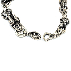 Pulsera de plata de primera ley con forma de dragón para mujer, brazalete, plata esterlina 925, color liso, oxidado, hecho a mano - Product Image 5