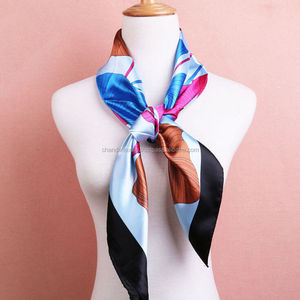 Foulard carré en Satin de soie douce pour femme, Bandanas, châle féminin, bandeau, cou pour la tête, - Product Image 2