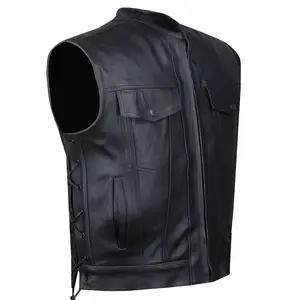 Unisex Cheap Waistcoat Men Formal Vest Wholesale Custom OEM Fashion Unique Motorbike leather Vest